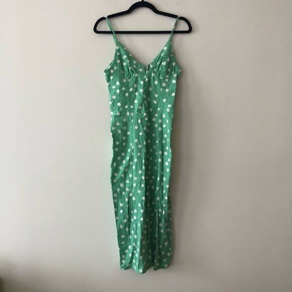 Urban Outfitters Green Polka Dot Midi Dress - Picture 2 of 8